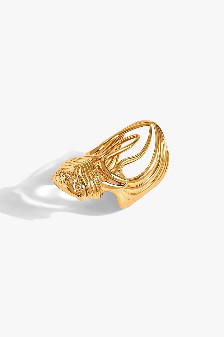 Gold Plated Brass Statement Handcuff by Outhouse at Pernia's Pop Up Shop