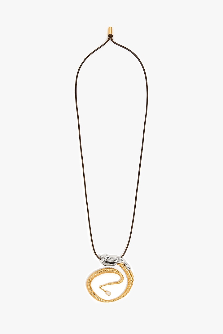 Two Tone Finish Pendant Cord Necklace by Outhouse at Pernia's Pop Up Shop