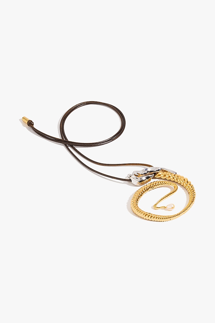 Two Tone Finish Pendant Cord Necklace by Outhouse at Pernia's Pop Up Shop