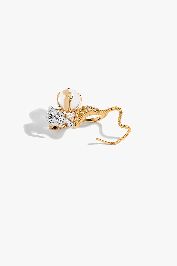 Two Tone Finish Cubic Zirconia & Swarovski Ring by Outhouse at Pernia's Pop Up Shop