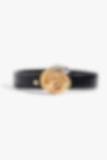 Gold Plated Vegan Leather Cubic Zirconia Seris Loop Belt by Outhouse at Pernia's Pop Up Shop