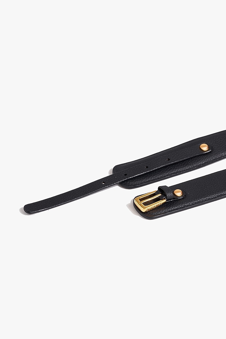 Gold Plated Vegan Leather Sigil Coil Belt by Outhouse at Pernia's Pop Up Shop