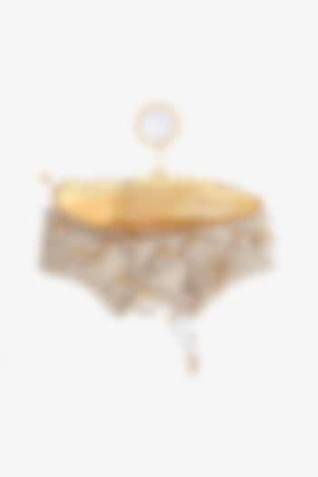 Gold Vegan Leather Crystal Glass Couture Bag by Outhouse at Pernia's Pop Up Shop