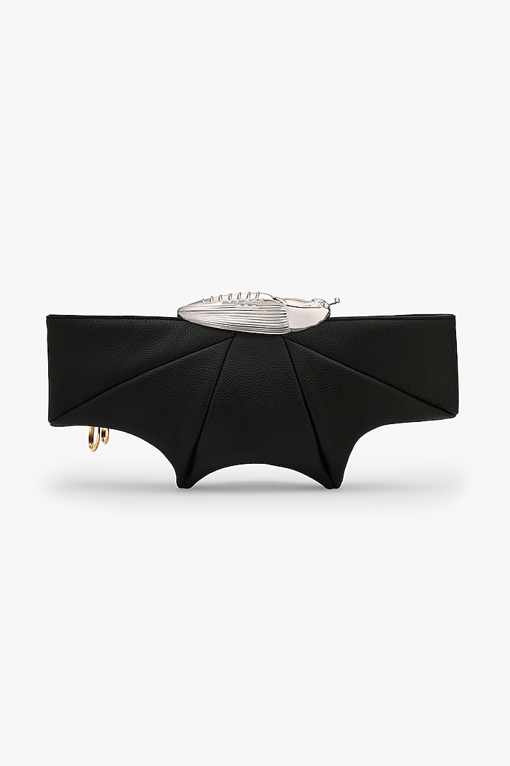 Black & Gold Vegan Leather Clutch by Outhouse at Pernia's Pop Up Shop