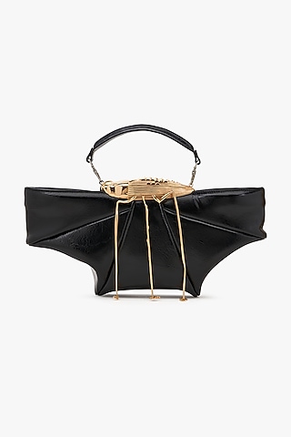 Cosmos Black & Silver Vegan Leather Clutch by Outhouse