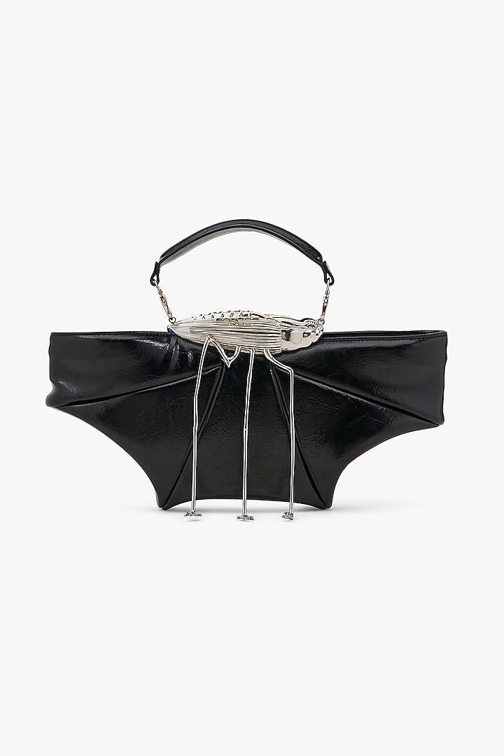 Cosmos Black & Silver Vegan Leather Clutch by Outhouse at Pernia's Pop Up Shop