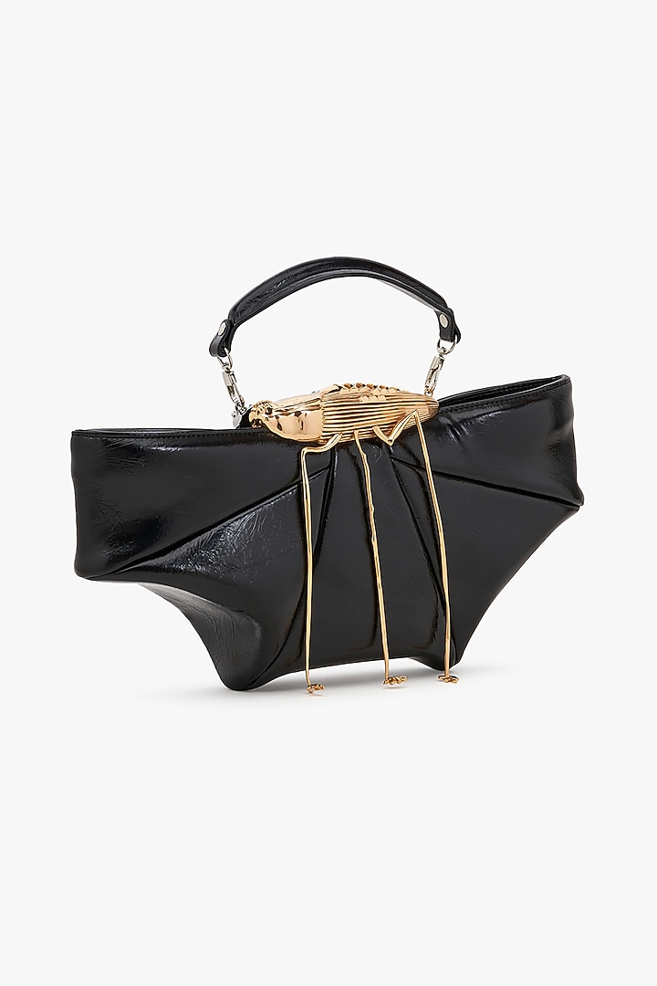 Cosmos Black & Silver Vegan Leather Clutch by Outhouse at Pernia's Pop Up Shop