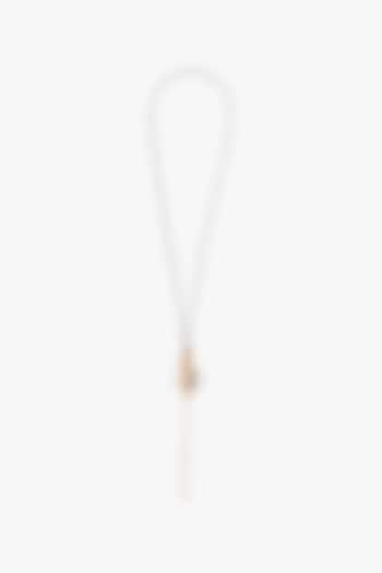 Two Tone Finish Cubic Zirconia & Swarovski Pearl Cord Necklace by Outhouse at Pernia's Pop Up Shop