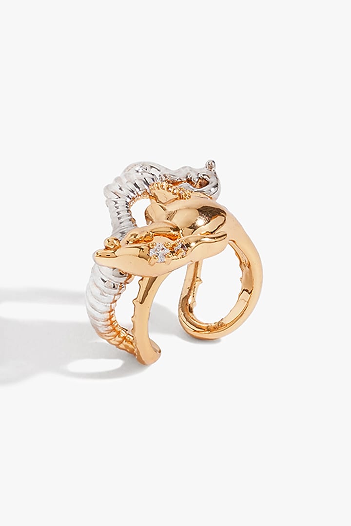 Two Tone Finish Mirror Arc Ring by Outhouse at Pernia's Pop Up Shop