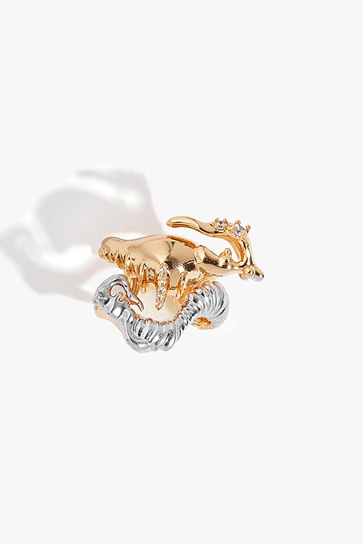 Two Tone Finish Mirror Arc Ring by Outhouse at Pernia's Pop Up Shop