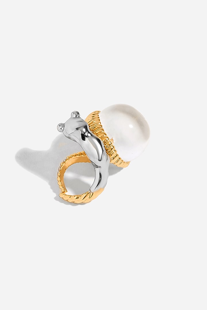 Two Tone Finish Sphere Ring by Outhouse at Pernia's Pop Up Shop