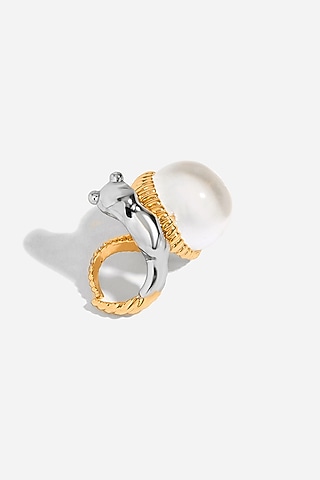 Two Tone Finish Sphere Ring by Outhouse