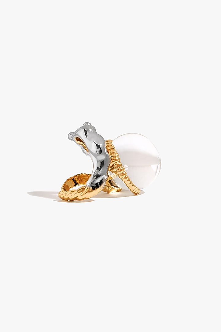 Two Tone Finish Sphere Ring by Outhouse at Pernia's Pop Up Shop