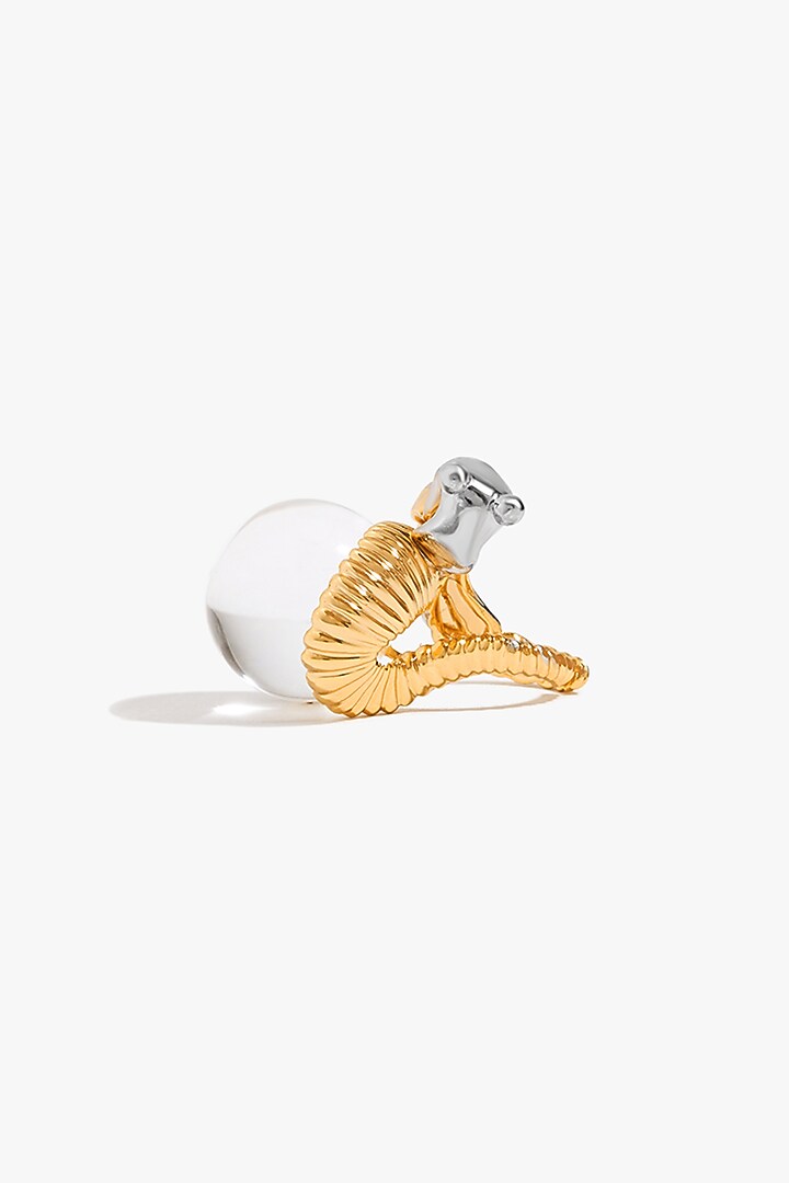 Two Tone Finish Sphere Ring by Outhouse at Pernia's Pop Up Shop