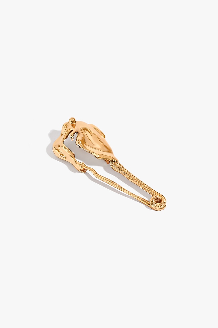 Gold Plated Brass Lapel Brooch by Outhouse at Pernia's Pop Up Shop