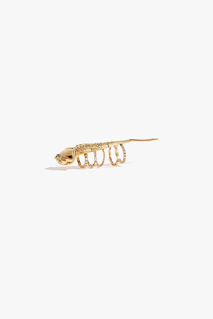 Two Tone Finish Cubic Zirconia Nail Ring by Outhouse at Pernia's Pop Up Shop