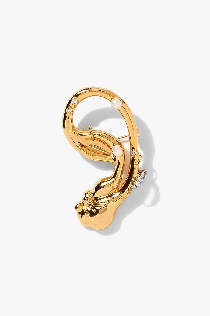 Two Tone Finish Swarovski Brooch by Outhouse at Pernia's Pop Up Shop