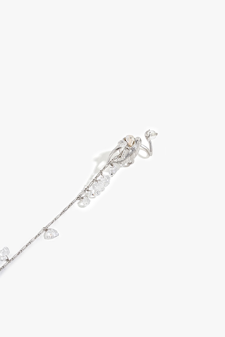 Silver Rhodium Plated Swarovski Crystal Nail Ring by Outhouse at Pernia's Pop Up Shop