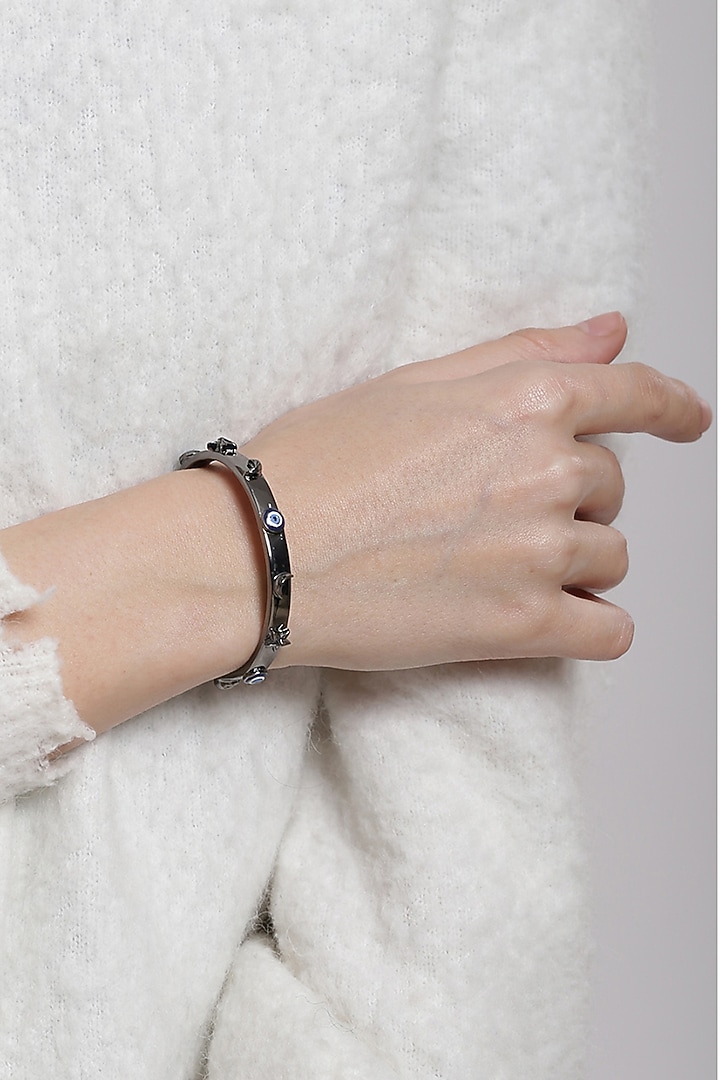 Gunmetal Finish Charm Bangle by Outhouse at Pernia's Pop Up Shop
