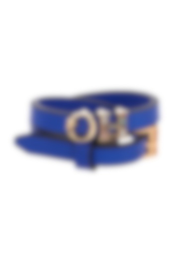 Gold Plated Leather OH Bracelet by Outhouse