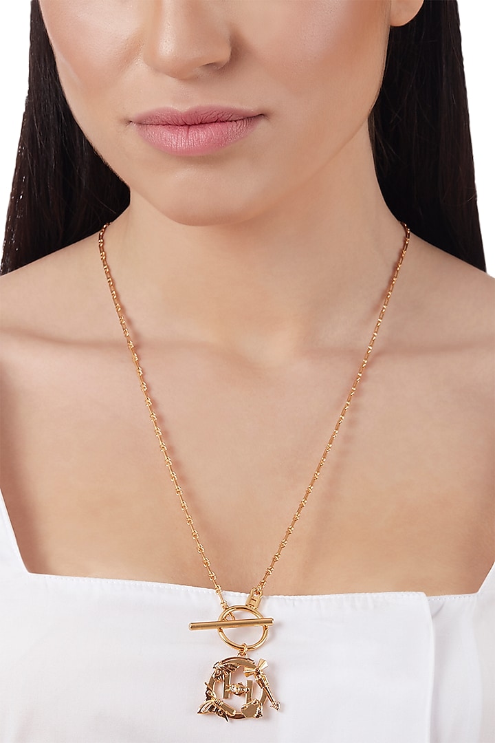 Gold Plated Mini Pendant Necklace by Outhouse at Pernia's Pop Up Shop