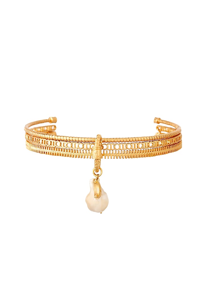 Gold Plated Pearl Choker Necklace by Outhouse