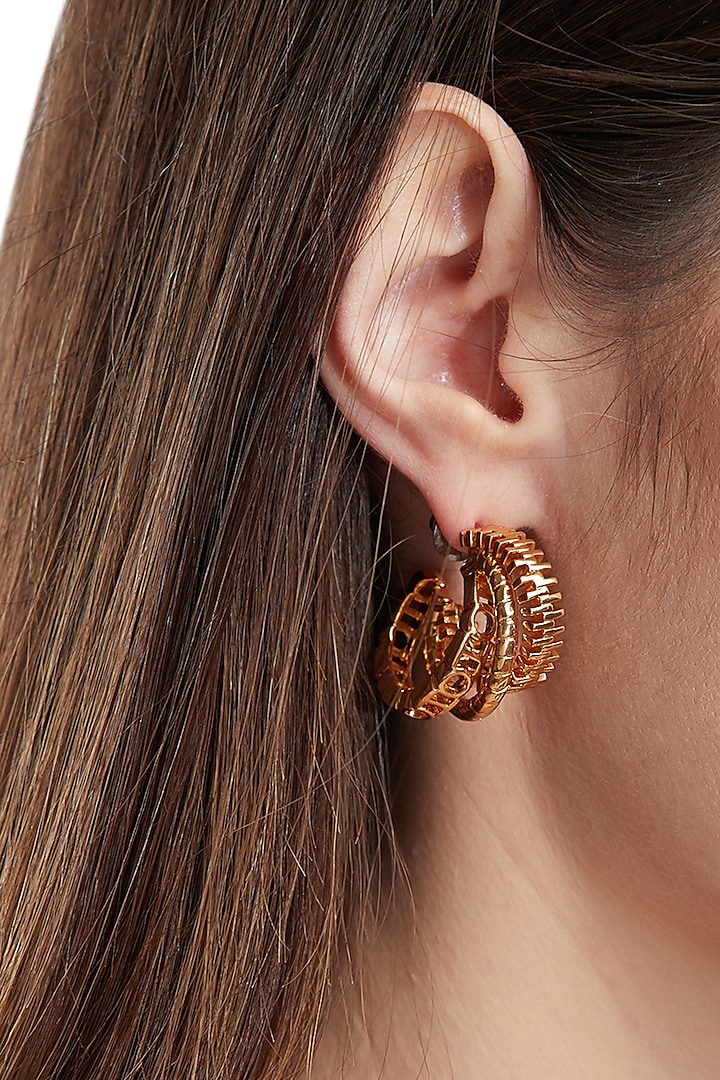 Gold Plated Mini Hoop Earrings by Outhouse