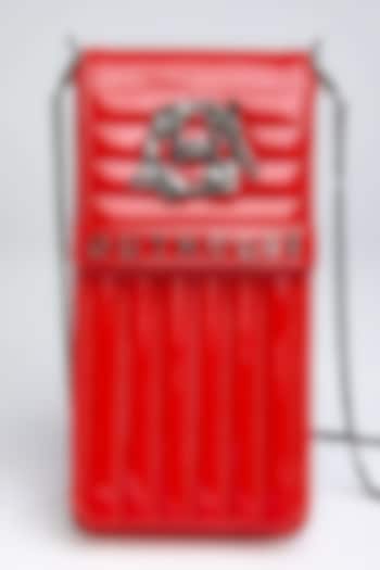 Red Handcrafted Phone Bag by Outhouse at Pernia's Pop Up Shop