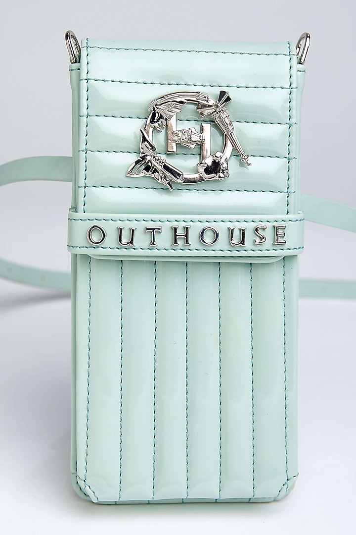 Mint Green Handcrafted Phone Bag by Outhouse at Pernia's Pop Up Shop