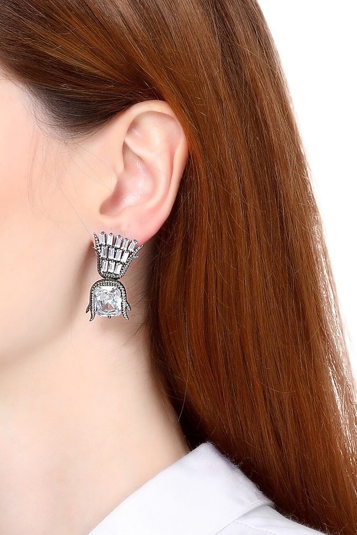 Gunmetal Finish Stud Earings by Outhouse at Pernia's Pop Up Shop