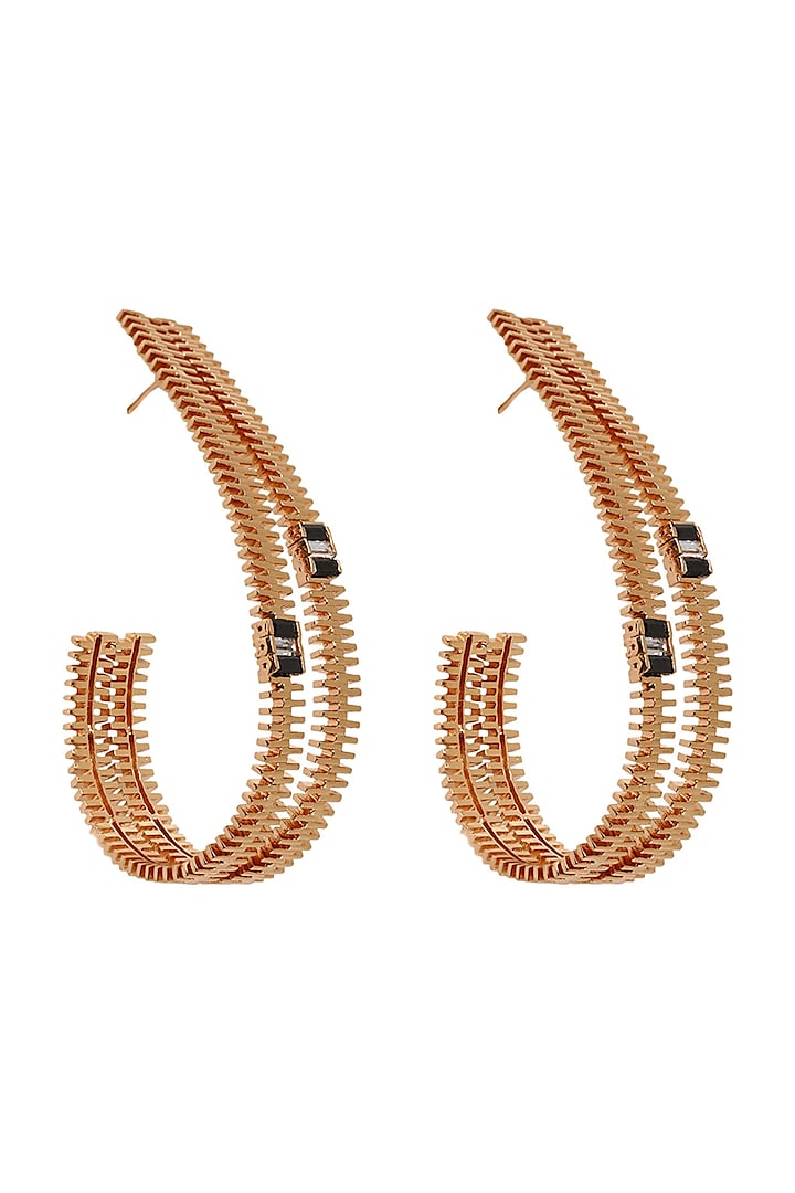 Gold Plated Handcrafted Hoop Earnings by Outhouse