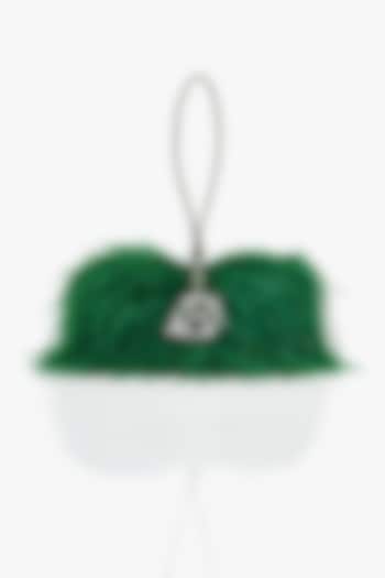 Amazon Green Vegan Leather Applique Hand Work Midi Bag by Outhouse at Pernia's Pop Up Shop