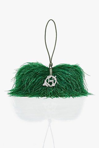 Amazon Green Vegan Leather Applique Hand Work Midi Bag by Outhouse