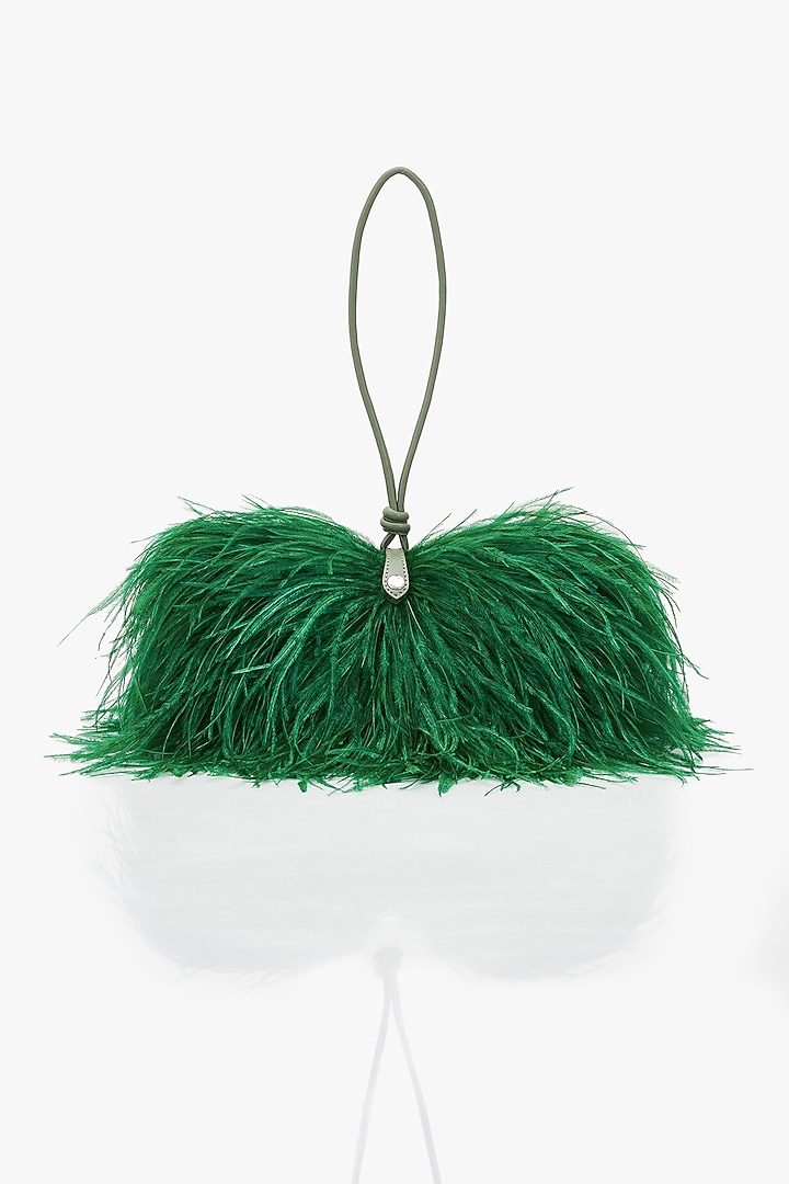 Amazon Green Vegan Leather Applique Hand Work Midi Bag by Outhouse at Pernia's Pop Up Shop