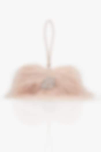 Pearl Pink Vegan Leather Applique Hand Work Midi Bag by Outhouse at Pernia's Pop Up Shop