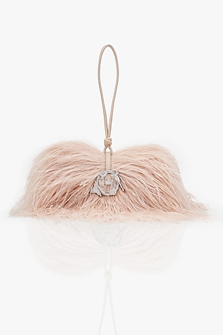 Pearl Pink Vegan Leather Applique Hand Work Midi Bag by Outhouse