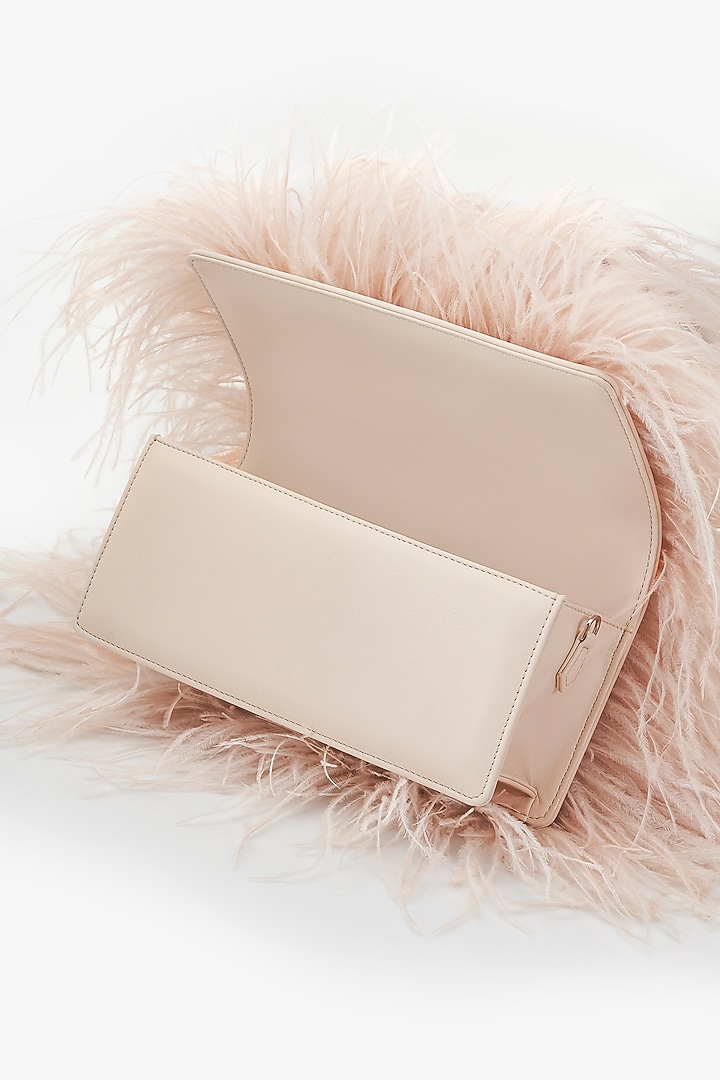Pearl Pink Vegan Leather Applique Hand Work Midi Bag by Outhouse at Pernia's Pop Up Shop