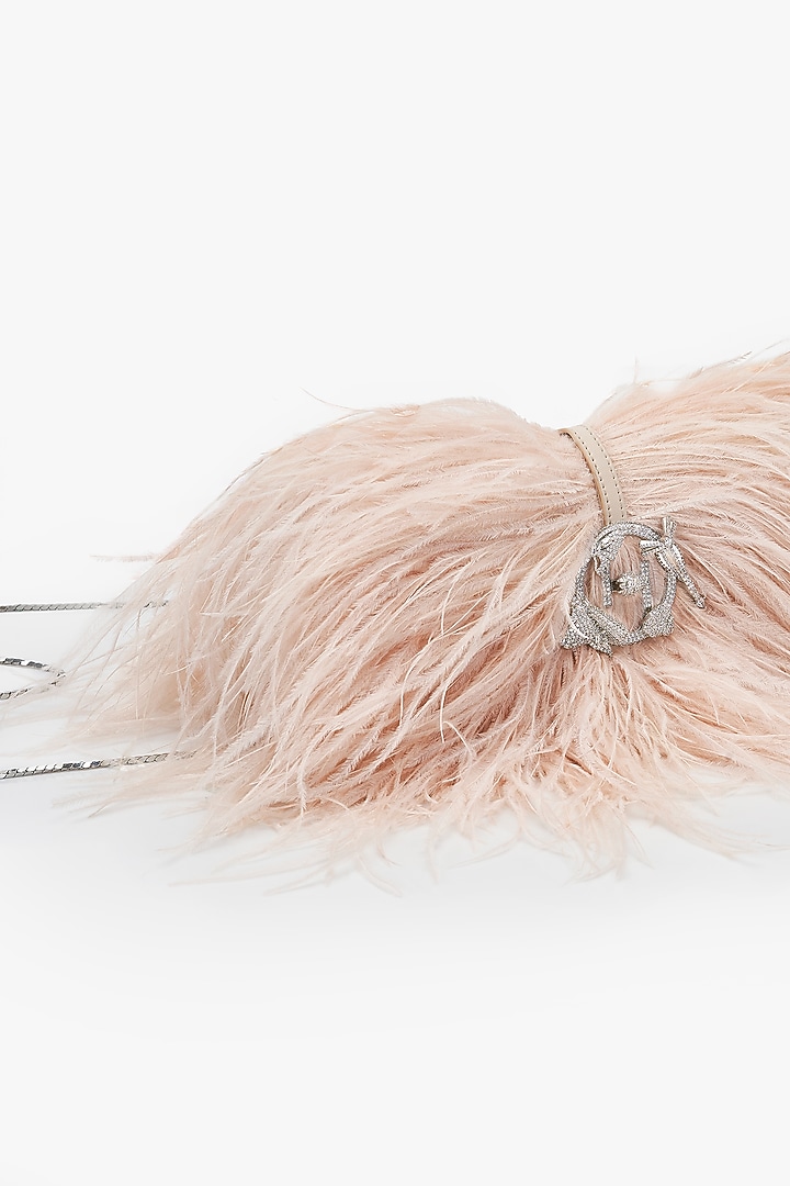 Pearl Pink Vegan Leather Applique Hand Work Midi Bag by Outhouse at Pernia's Pop Up Shop