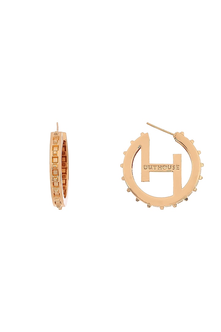 Gold Plated Mini Hoop Earrings by Outhouse