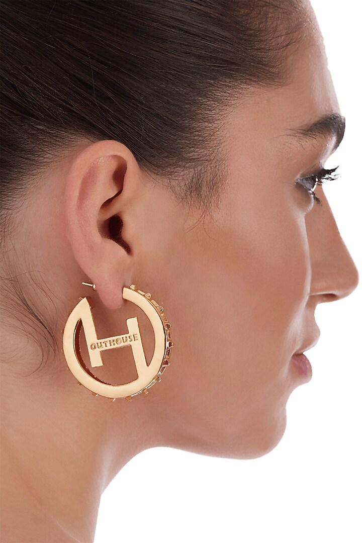 Gold Plated Mini Hoop Earrings by Outhouse at Pernia's Pop Up Shop