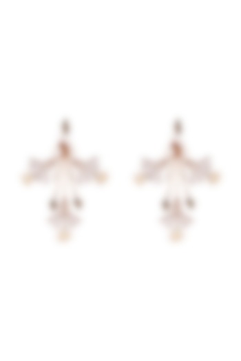 Rose Gold Plated Swarovski Pearl Tulip Earrings by Outhouse at Pernia's Pop Up Shop