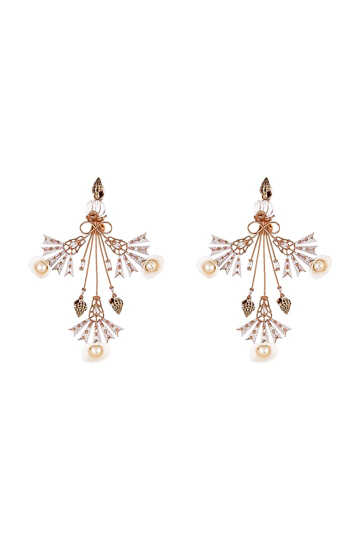 Rose Gold Plated Swarovski Pearl Tulip Earrings by Outhouse at Pernia's Pop Up Shop