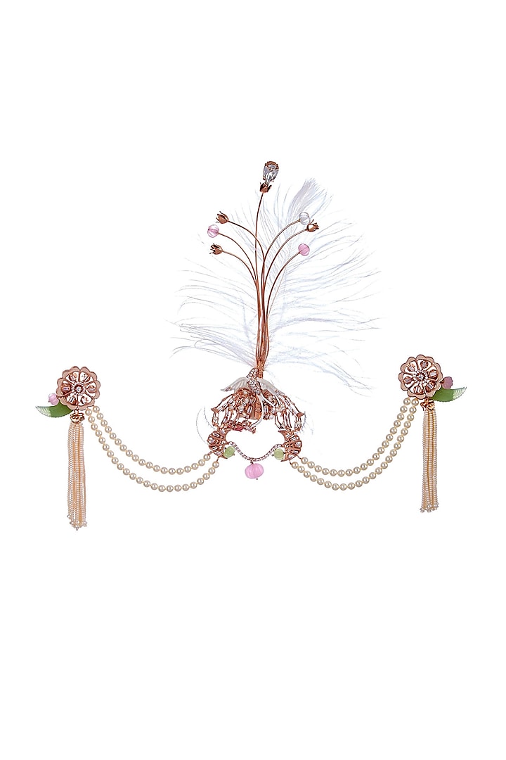 Rose Gold Finish Pearl & Swarovski Crystal Brooch by Outhouse