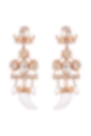 Rose Gold Plated Swarovski Crystal Earrings by Outhouse at Pernia's Pop Up Shop