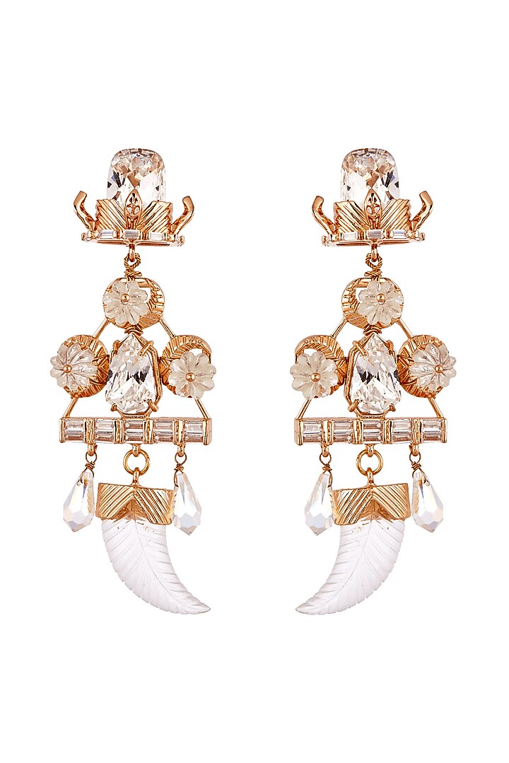 Rose Gold Plated Swarovski Crystal Earrings by Outhouse at Pernia's Pop Up Shop