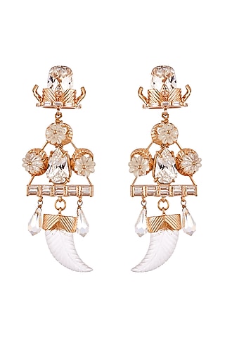 Rose Gold Plated Swarovski Crystal Earrings by Outhouse