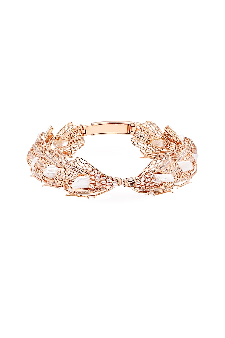 Rose Gold Plated Handcrafted Pearl Choker Necklace by Outhouse
