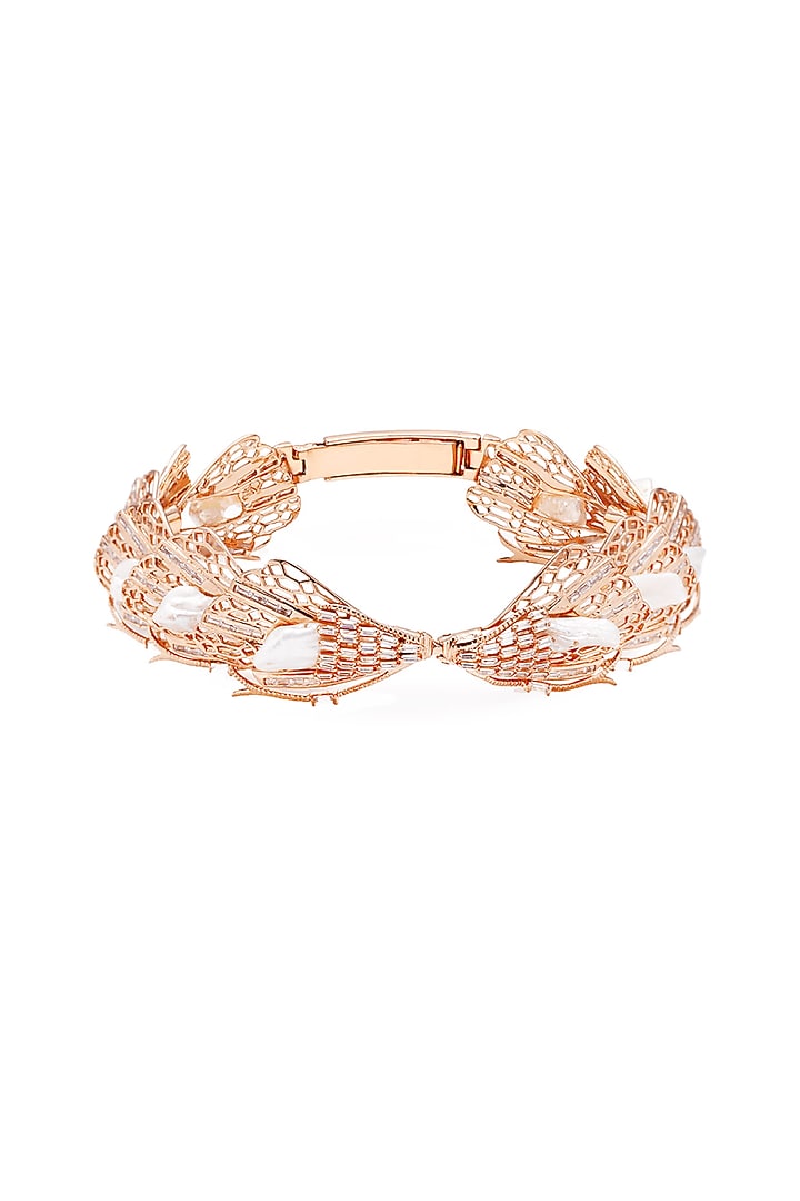 Rose Gold Plated Handcrafted Pearl Choker Necklace by Outhouse at Pernia's Pop Up Shop