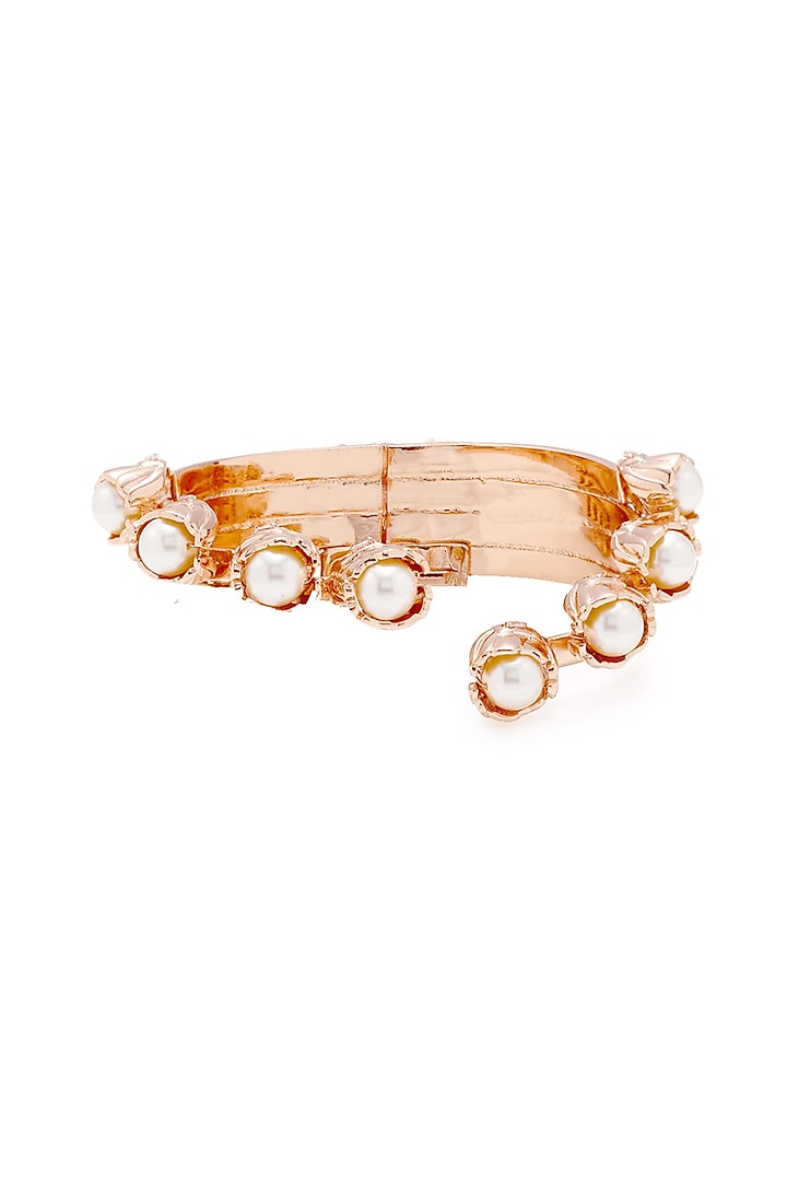 Rose Gold Plated Handcrafted Pearl Cuff Bracelet by Outhouse