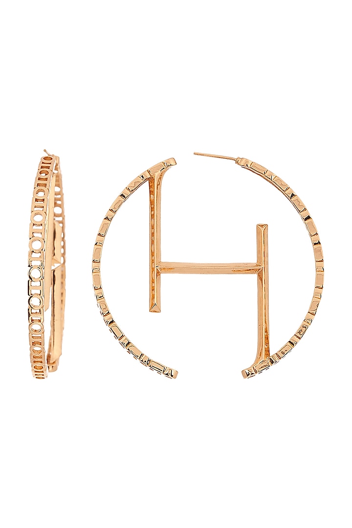 Gold Plated Handcrafted Hoop Earrings by Outhouse